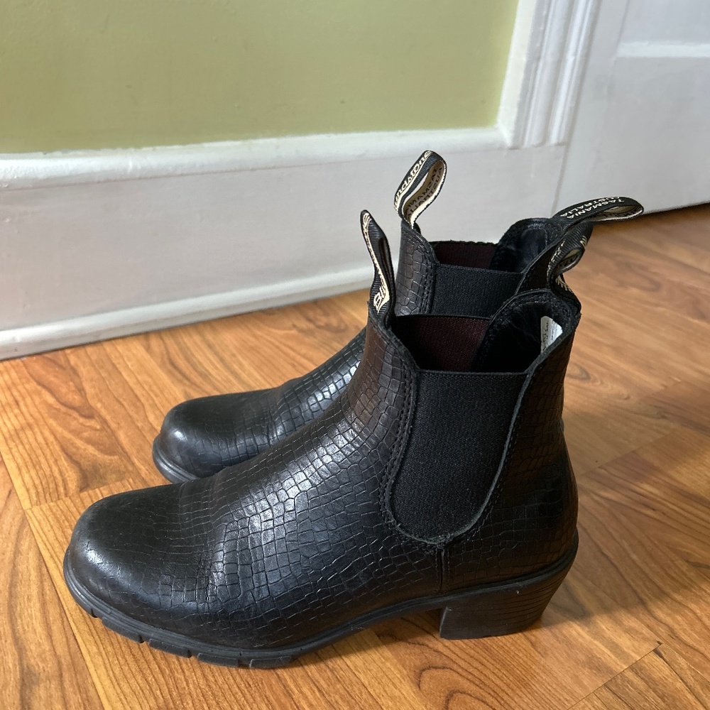 Blundstone 2162 Series Heeled Boot, black crocodile, 7.5/37.5